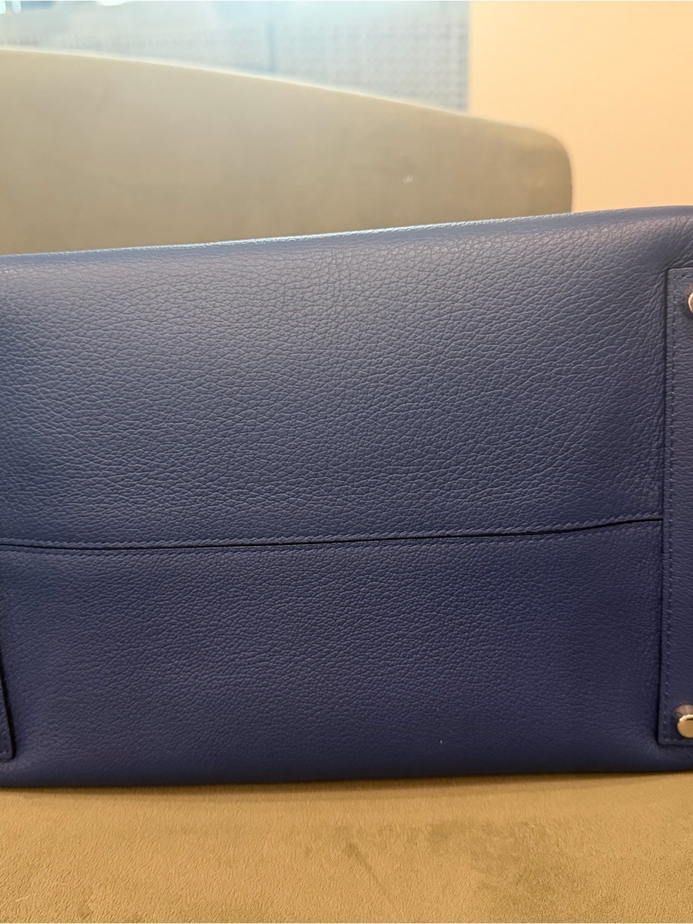 Christian Dior Open Bar Tote Bag Leather Blue - Picture 12 of 13